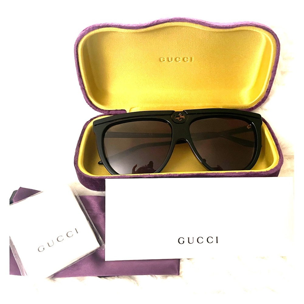 Gucci Women’s Over-sized Flat Top Aviator Shades